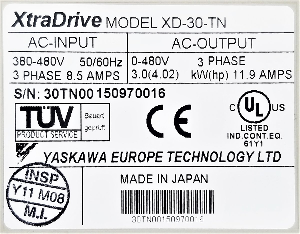 Преобразователь частоты Yaskawa XD-30-TN